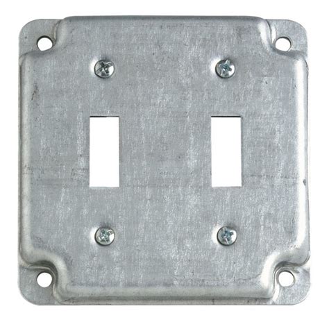 4 metal cover fits 2 gang box|2 gang outlet box cover.